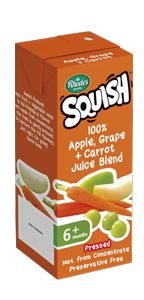 100% Apple, Grape + Carrot Juice