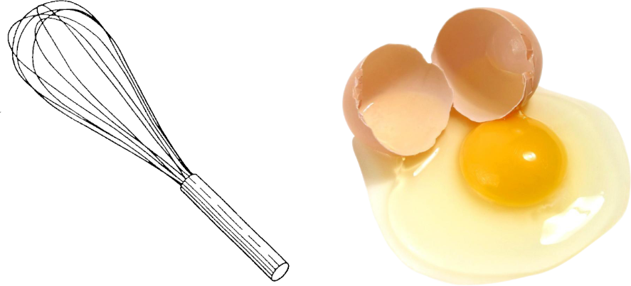 Whisk and Broken egg